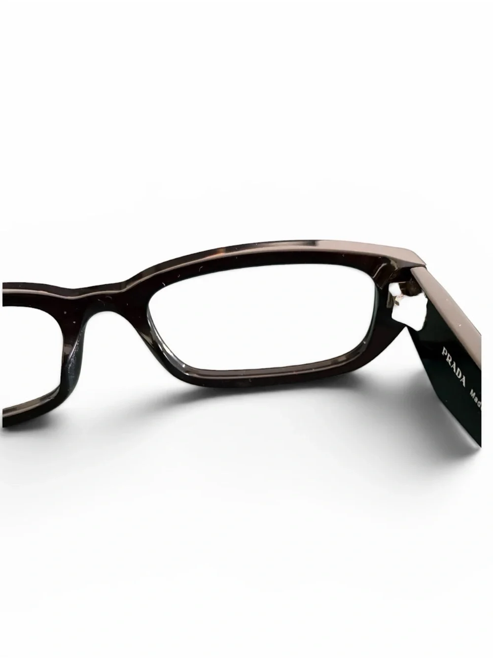 Prada Glossy Black Rectangular Women's Glasses